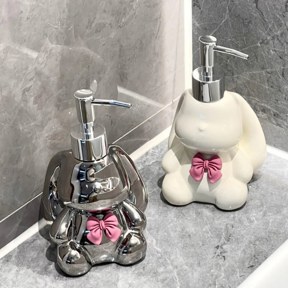 bouteilles en céramique distributeurs de savon lapin mignon accessoires salle de bain - vue 8 sur 8