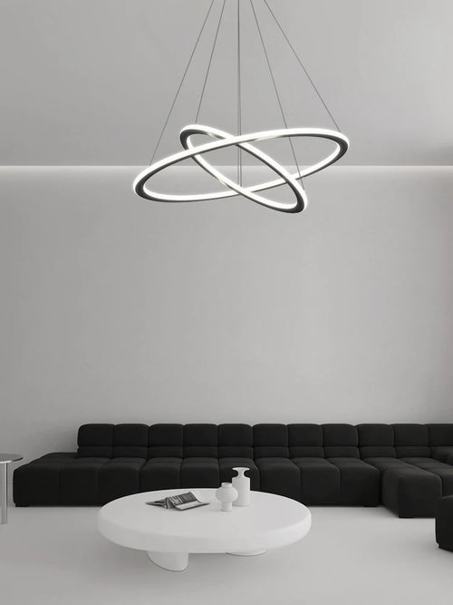 minimalist circular ring chandelier with dimmable light - vue 2 sur 10