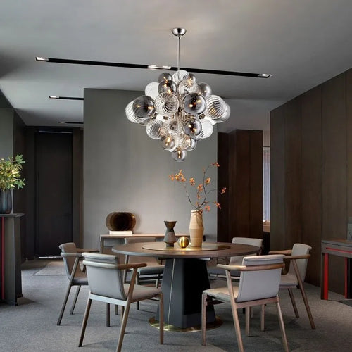 Scandinavia Designer Hanging Rod Pendant Light Ceiling Chandelier Suspension Lamp for Living Room Bedroom - vue 5 sur 9