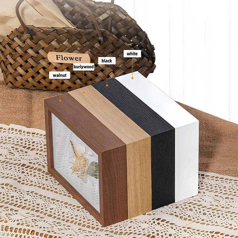 cadre photo flottant transparent avec fleurs séchées décoratif et artisanal - vue 4 sur 10
