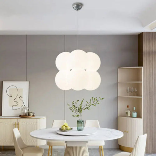 lustre nordique led nuage suspension 4/8 têtes bulles luminaires