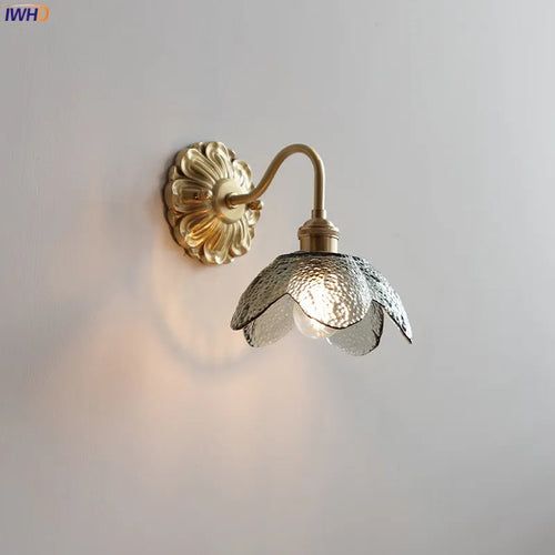 applique led verre gris fumé cuivre moderne intérieur