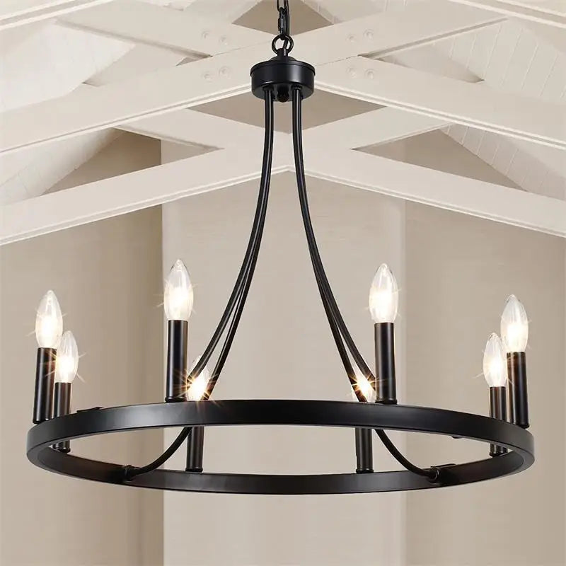 lustre en fer forgé américain avec éclairage led 5 têtes
