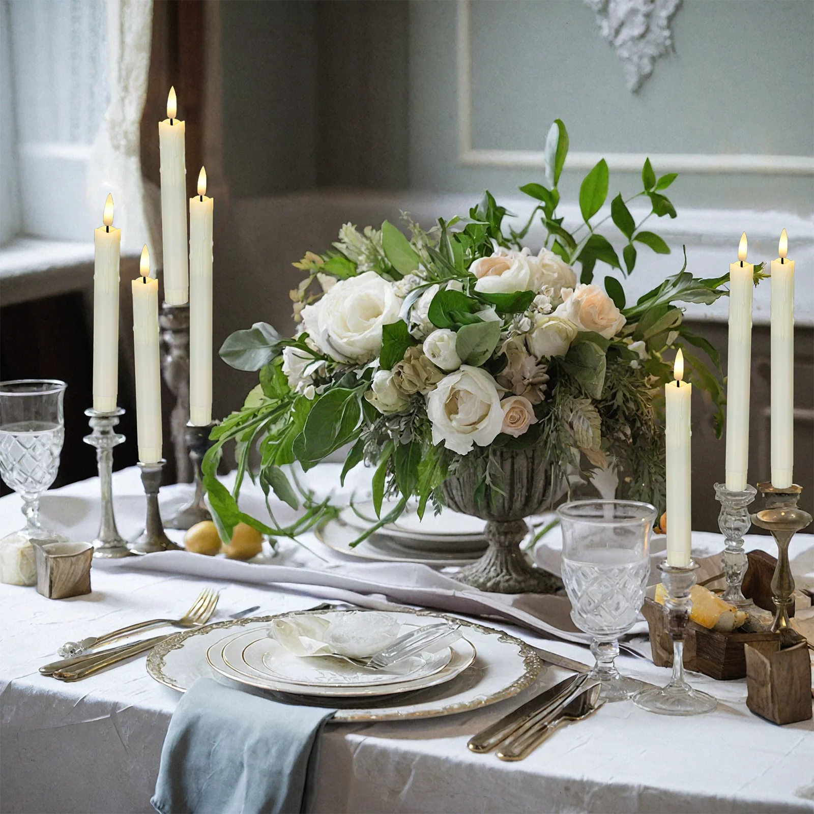 bougies LED décoratives scintillantes pour mariage et Halloween - vue 3 sur 14