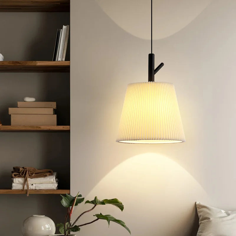 lustre en tissu plissé pour décoration intérieure moderne - vue 3 sur 8