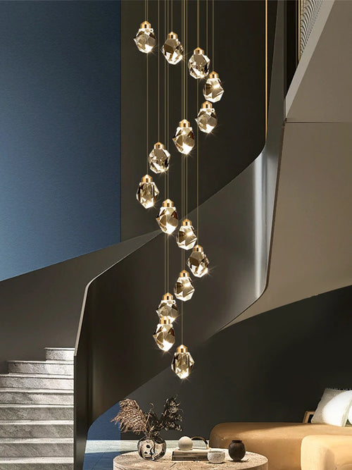 lustre en cristal nordique style loft pour intérieur moderne - vue 4 sur 15