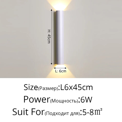Modern nordic minimalist LED double head wall light - vue 14 sur 14