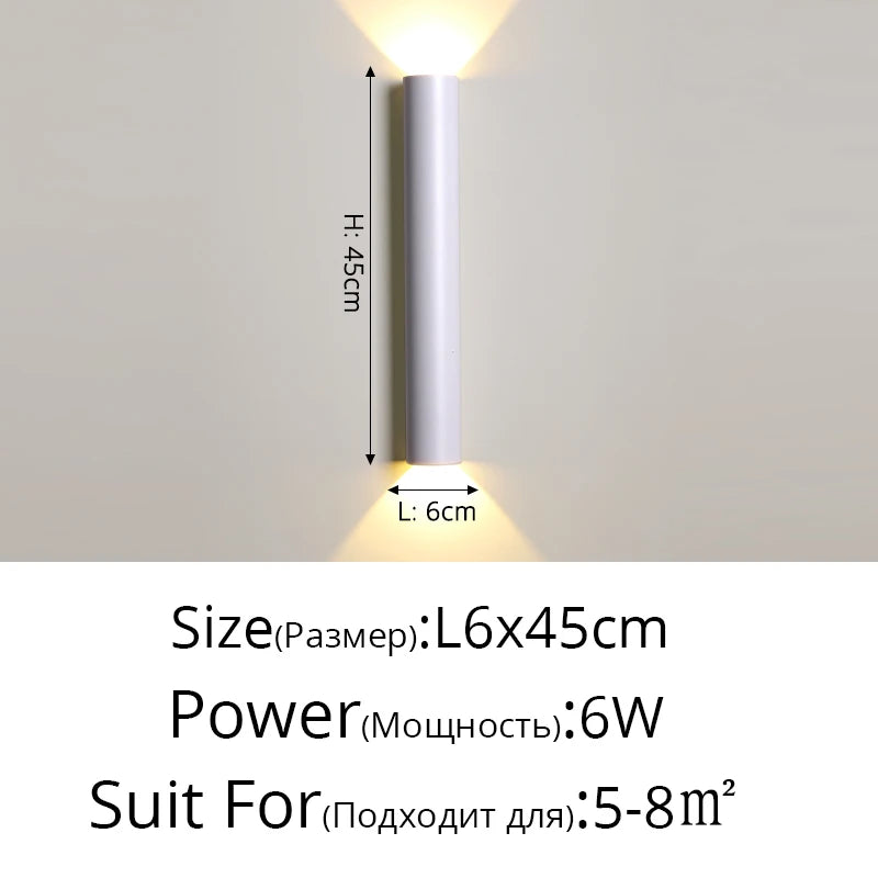 Modern nordic minimalist LED double head wall light - vue 14 sur 14