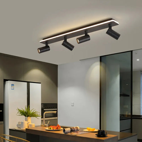 Plafonnier LED noir moderne projecteur - vue 2 sur 19