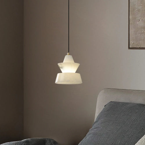 lustre en marbre naturel suspension rétro décor nordique - vue 2 sur 7