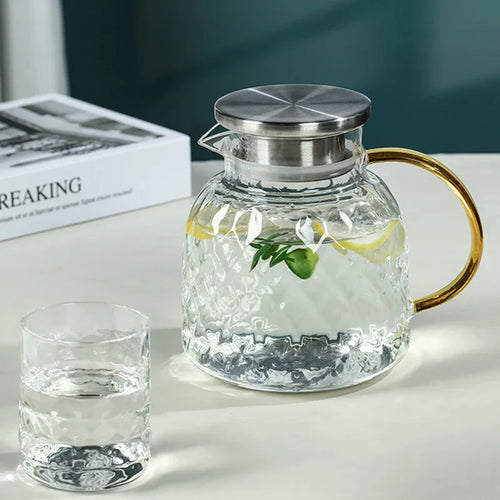 Carafe en verre résistant chaleur avec poignée