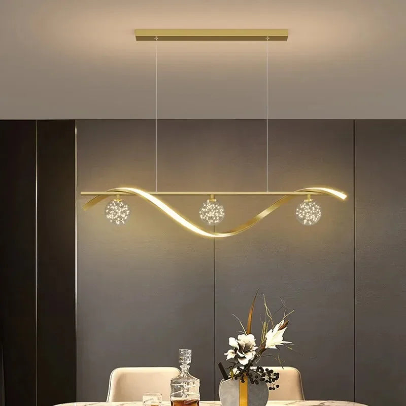 lustre led moderne minimaliste en verre pour restaurant - vue 6 sur 8