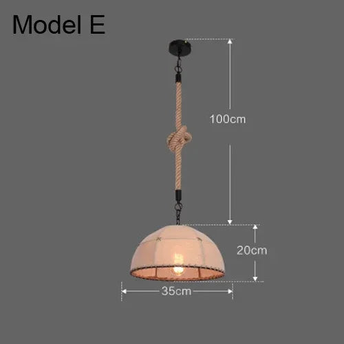 Lustre et Suspension rustique industrielle avec cordage - vue 10 sur 21