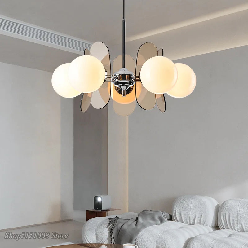 New Modern Luxury Living Room Pendant LampDecorationIndoor Hall, Bedroom,Attic, Kitchen,White Glass Led Lamp Package Chandelier - vue 4 sur 14