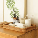 Handwoven Rattan Storage Basket Square Wicker Tray Picnic Basket Bread Food Plate Fruit Cake, Sundries Box, Home Desk Decoration