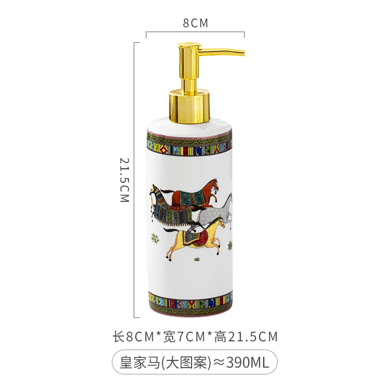 WHYOU-Cermic Liquid Soap Dispensers, Lotion Bottle, Emulsion, Latex Hand Wish Bottles, Light Luxury Bathroom Accessories Set - vue 8 sur 13