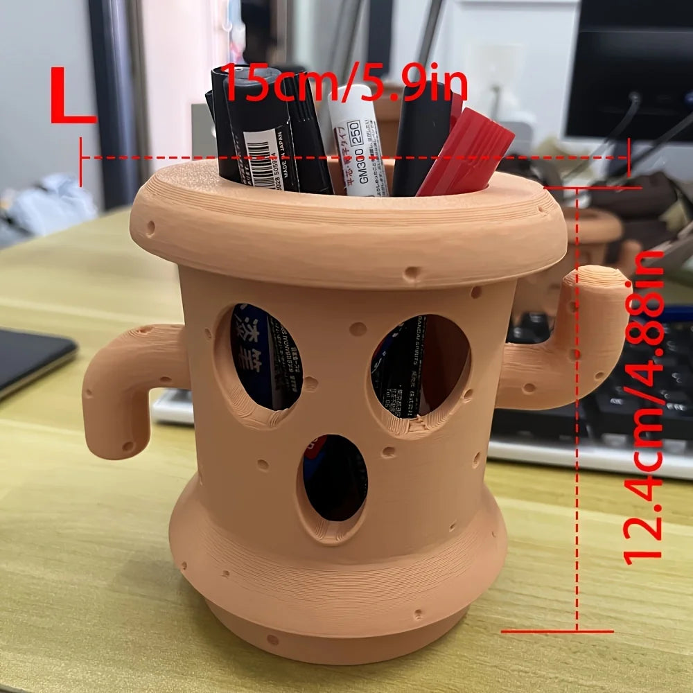 Cute Succulent Planter, Desk Décor, Gyroid Gift, Air Plant Pot, Cute Planter Pot Desk pen holder