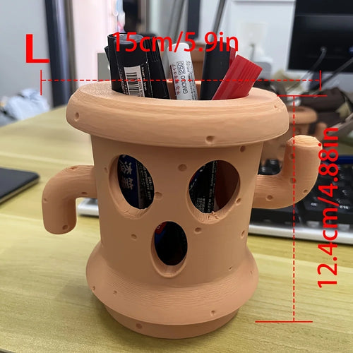 Cute Succulent Planter, Desk Décor, Gyroid Gift, Air Plant Pot, Cute Planter Pot Desk pen holder