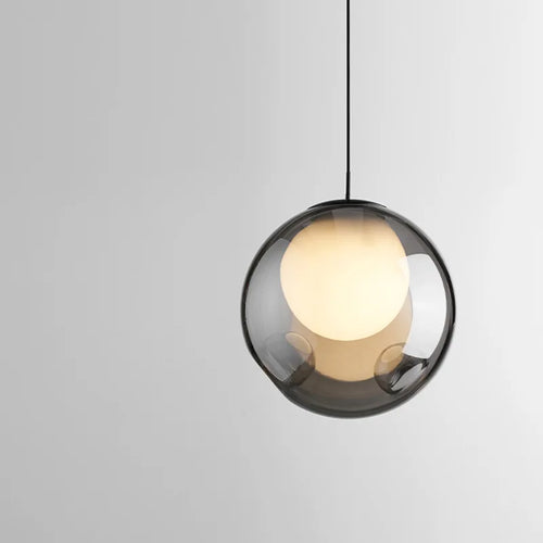 Nordic glass LED lampshade minimalist design lighting - vue 5 sur 5