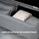 HOMCOM storage bench upholstered in linen with flip cover 101x38.5x44.5 cm