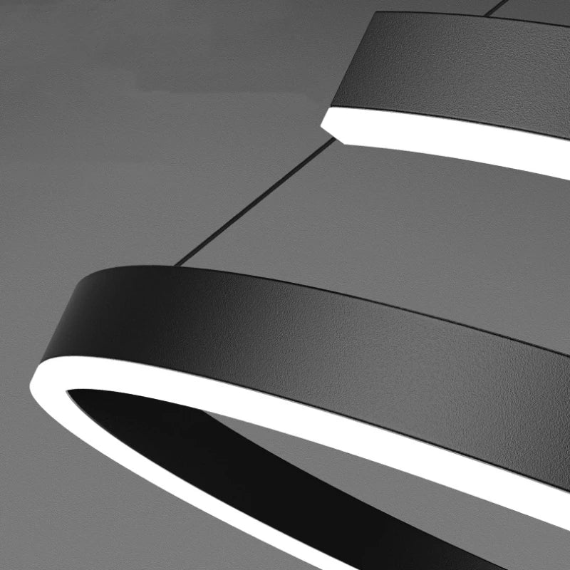 lustre spirale en aluminium led pour décoration maison