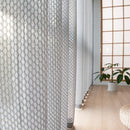 Voilage style japonais aspect lin motifs courbes salon