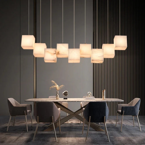 lustre en marbre espagnol style chinois minimaliste pour espace luxe