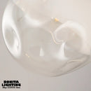 suspension moderne en verre à bulles translucides semi-givrées