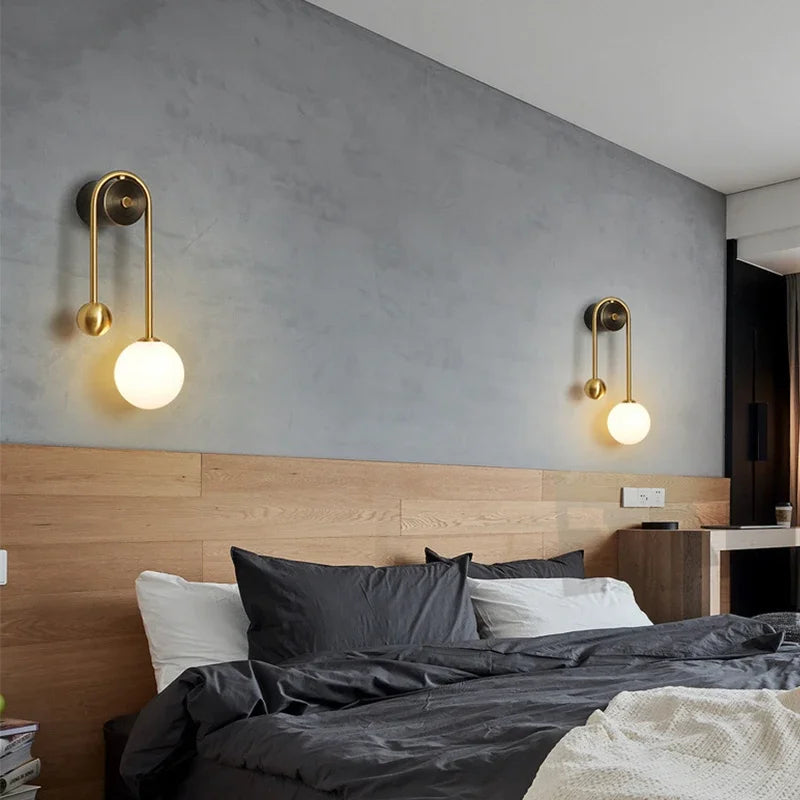 applique murale moderne en verre avec abat-jour led décoratif - vue 4 sur 8