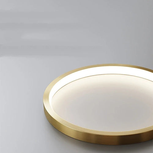 Modern pendant light with gold ring and minimalist Nordic lighting - vue 6 sur 12