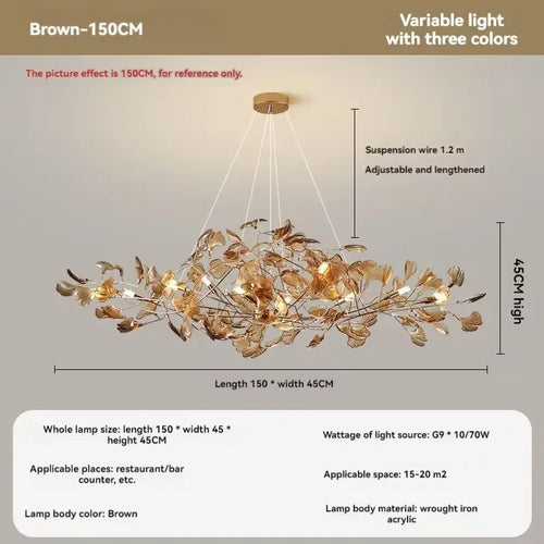 lustre romantique nordique artpad avec feuilles en acrylique pour la maison - vue 11 sur 21