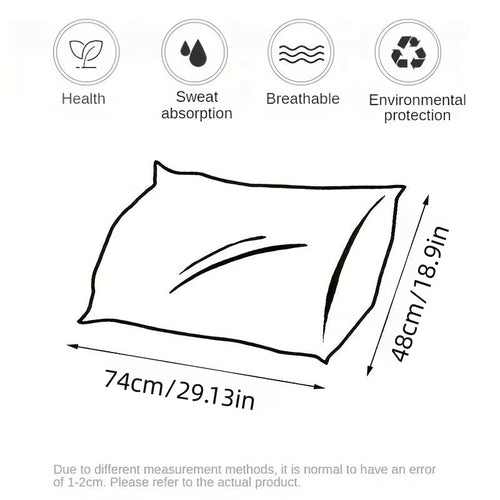 1pc Soft and Supportive White Pillow, Simple Polyester Rectangular Neck Pillow for Home and Hotel,18.9x29.13In - vue 3 sur 7