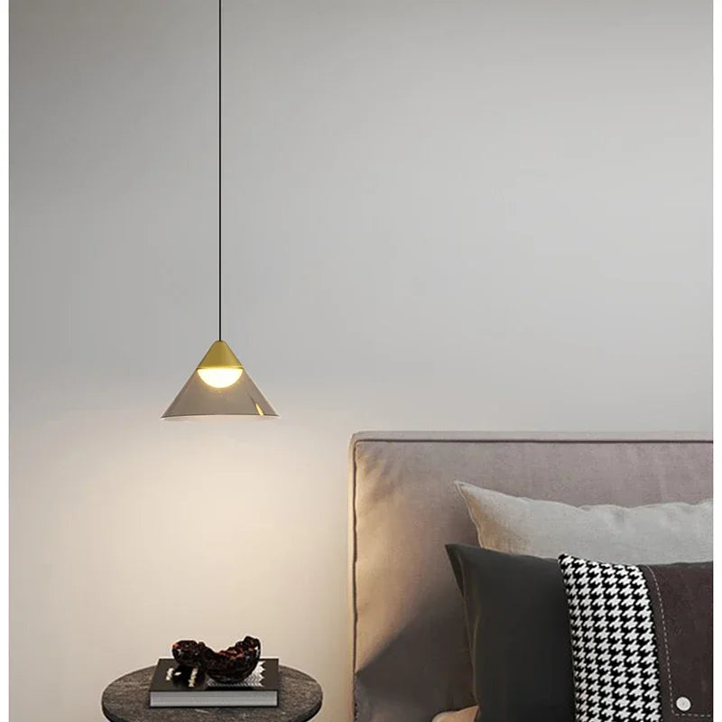 Lamp Modern Pendant Light, 1-Light Gold LED Pendant Light Fixture For Kitchen Island Bedroom Hallway Dining Room Living Room Ca - vue 4 sur 10