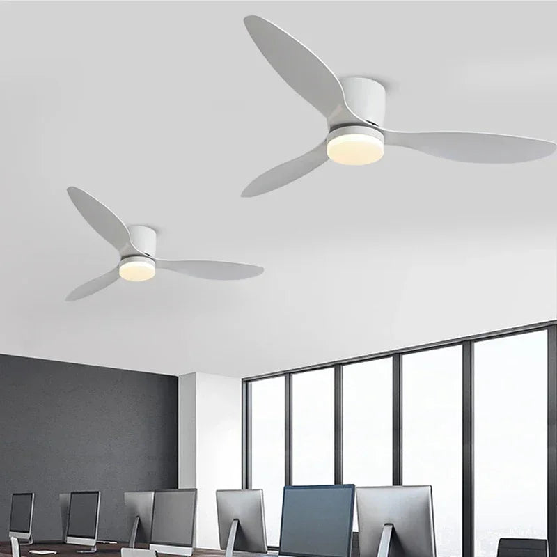 plafonnier ventilateur lumineux avec télécommande design nordique - vue 7 sur 11