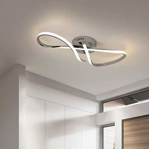 Plafonnier moderne à LEDs pour salon salle à manger chambre doré chromé luminaire intérieur - vue 5 sur 10