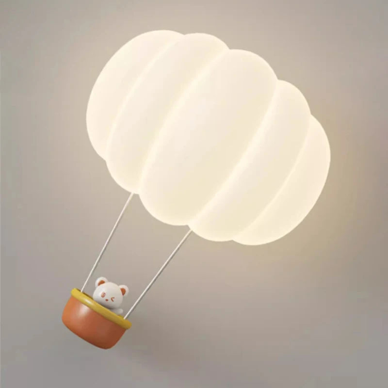 applique murale moderne ours en montgolfière pour enfants