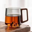tasse a the verre borosilicate anse bois resistant