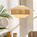 Hand-woven vintage wabi-sabi hemp rope pendant light