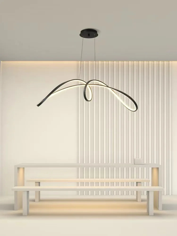 lustre en aluminium en forme de papillon avec éclairage led - vue 4 sur 8