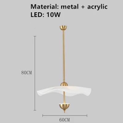 suspension feuille de lotus en métal doré art déco - vue 8 sur 10