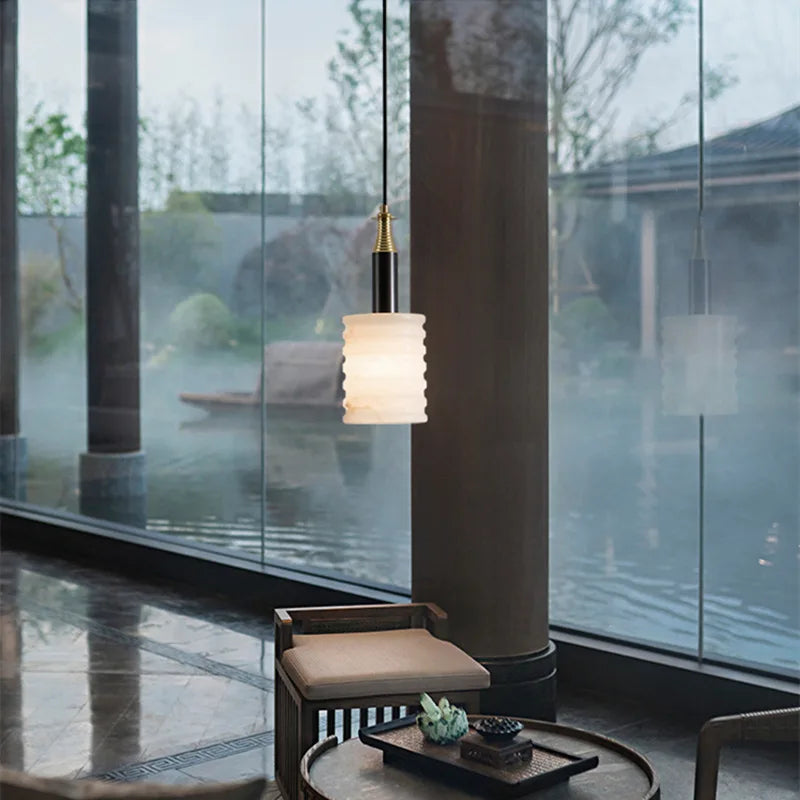 lustre en marbre chinois design minimaliste moderne pour intérieur élégant - vue 3 sur 7