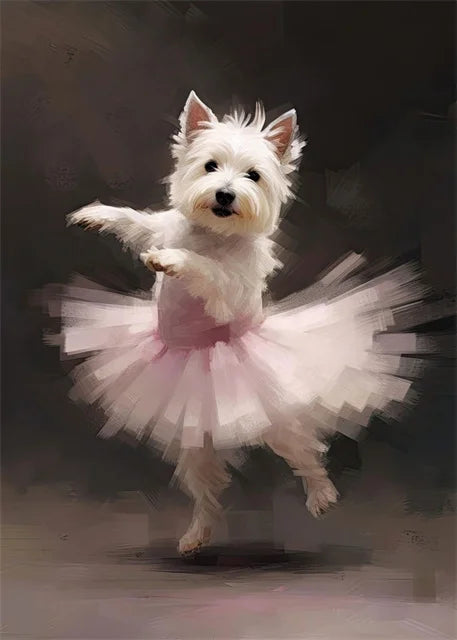 portraits de ballerine de chien art abstrait mural kawaii - vue 15 sur 26