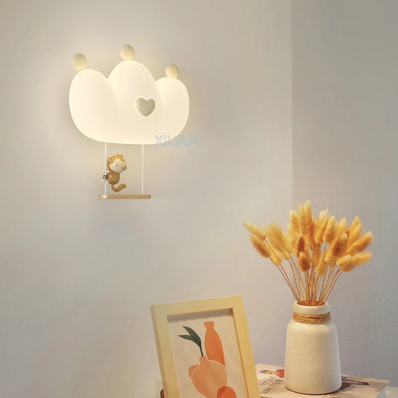 applique murale en forme de couronne rose pour filles animal veilleuse - vue 7 sur 14