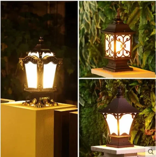 Colonne européenne phares clôture extérieure porte pilier lampe étanche extérieure jardin cour paysage lumière
