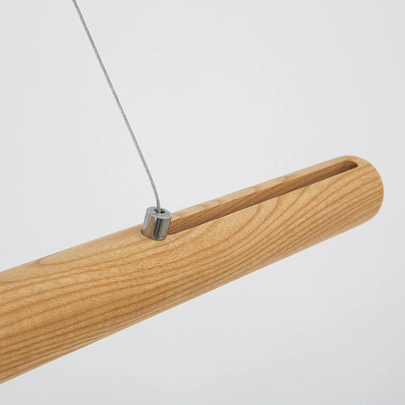 lampe suspendue nordique en bois massif pour intérieur led