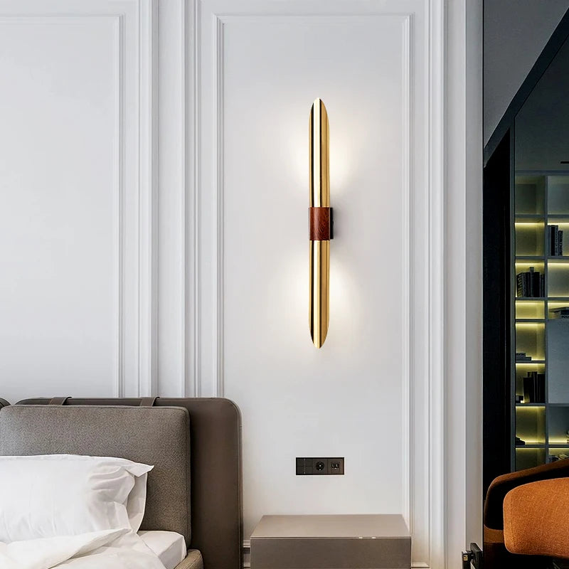 applique murale décorative en métal avec imitation bois - vue 4 sur 8