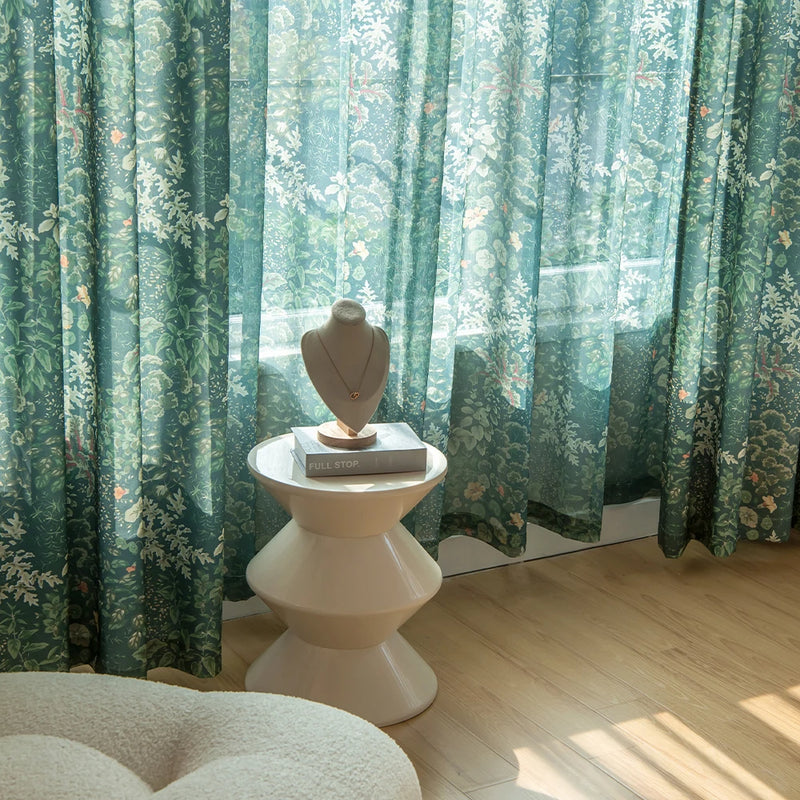 Rideau moderne motif feuilles pour salon chambre