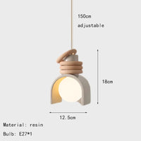 suspension LED créative en résine avec cordon réglable