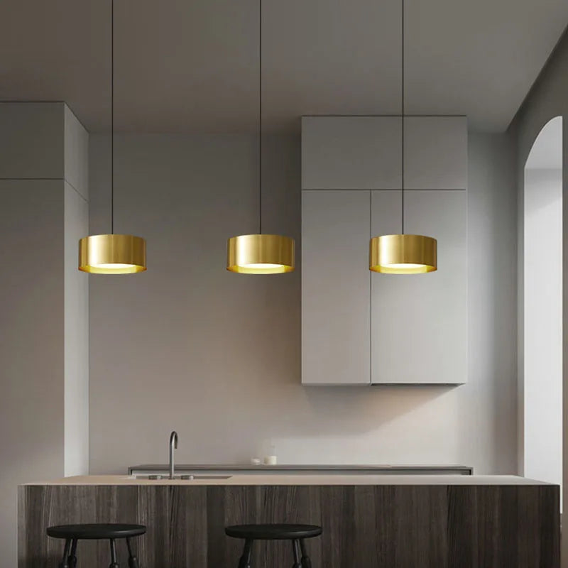 lustre à led doré et noir pour cuisine et restaurant avec gradation - vue 2 sur 8