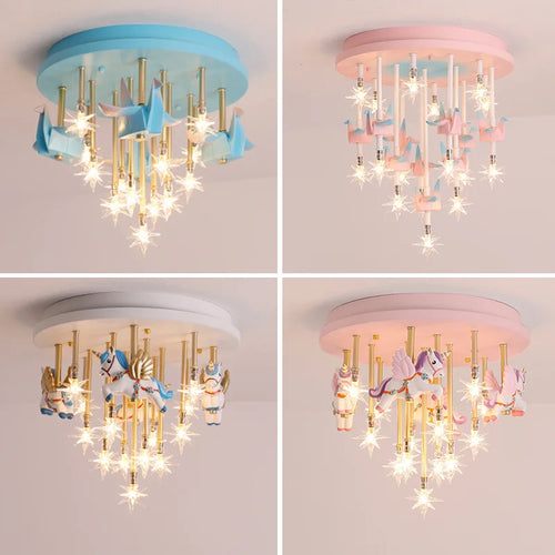 plafonnier moderne licorne étoiles décoration pour enfants intérieur